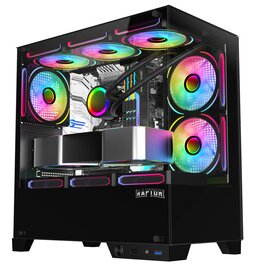 Gabinete Raptor Thunder Strike TG C/Coolers x1 RGB Vidrio...
