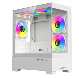 Gabinete Sentey H30 TG C/Coolers x5 ARGB Vidrio Templado White